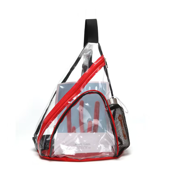 Stadium Approved Clear PVC Sling Waterproof Backpack with Adjustable Strap