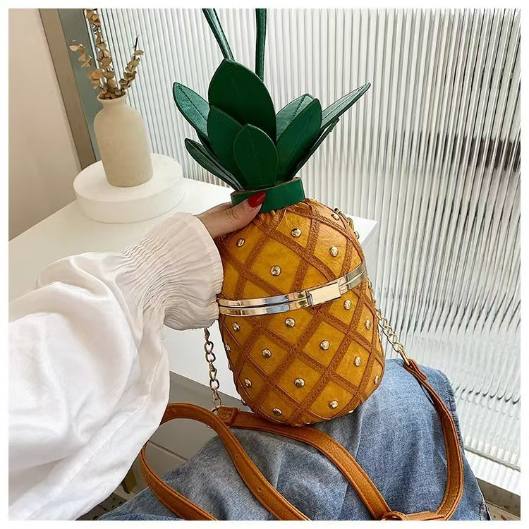 PD02 New stylish and versatile crossbody bag, woven ins pineapple bag, female internet celebrity shoulder bag, personalized and cute