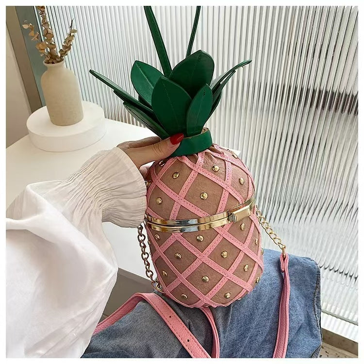 PD02 New stylish and versatile crossbody bag, woven ins pineapple bag, female internet celebrity shoulder bag, personalized and cute