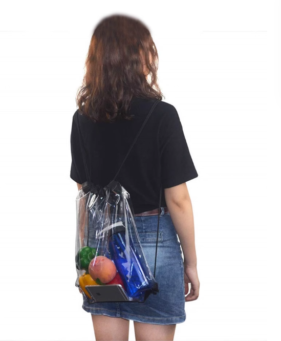 Transparent Large Capacity Adjustable Backpack String Bag