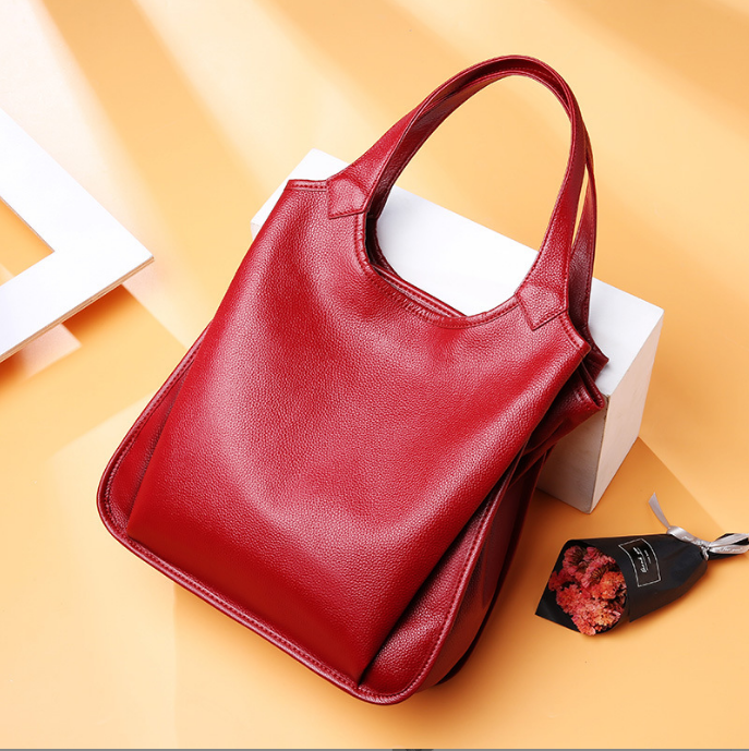 Fashionable women tote bag with full-grain leather, genuine leather shoulder crossbody bag