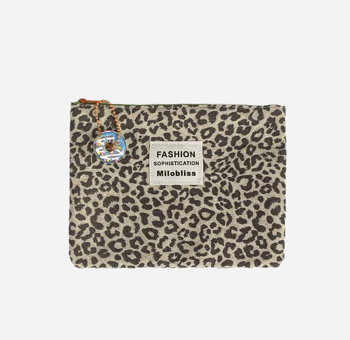 Small Leopard Canvas Coin Purse Wallet