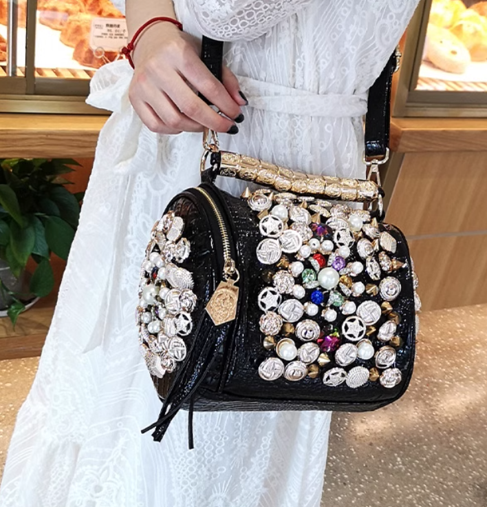 Anna Live Top Selling Preminum Bead Diamond Party Charm Handbag