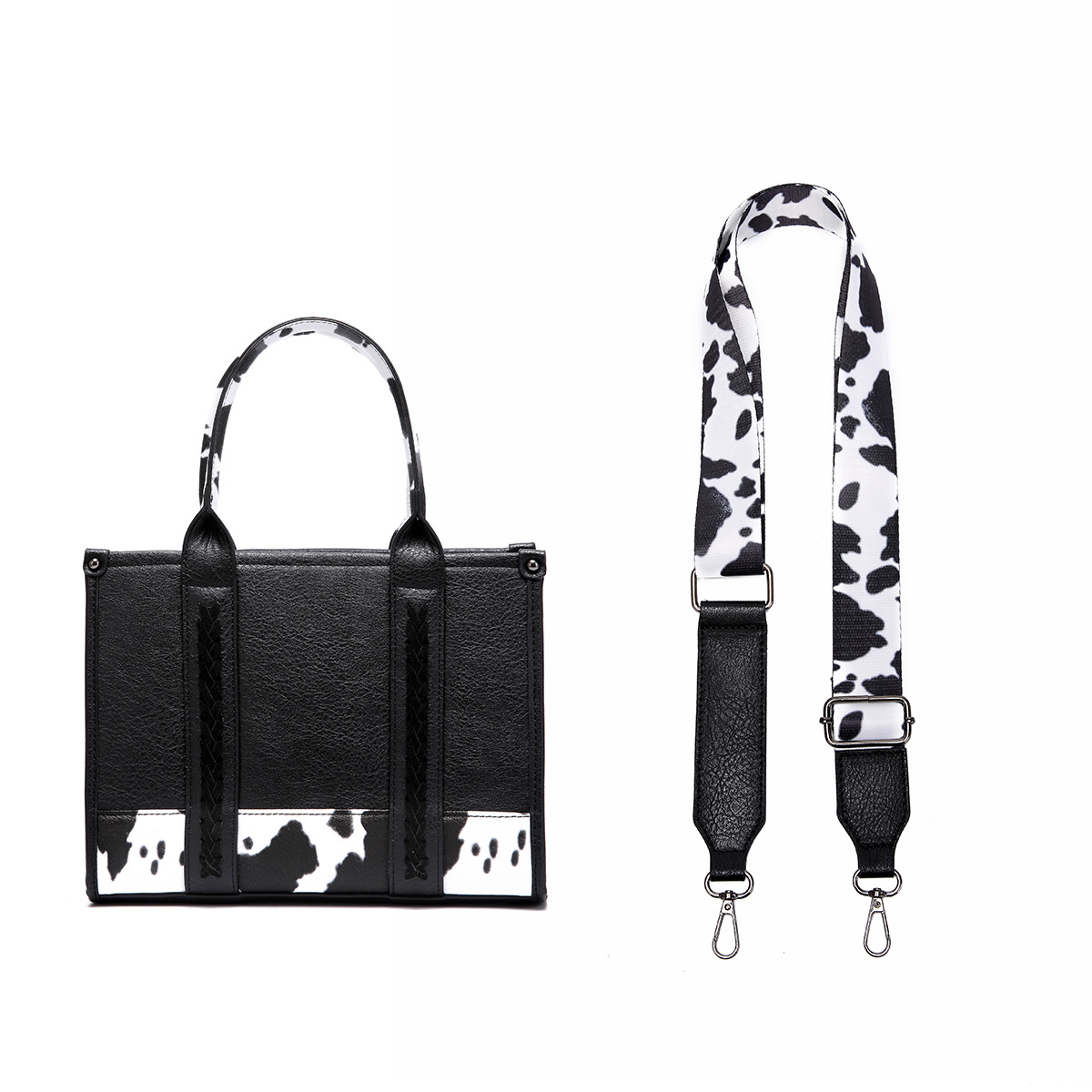 Cow Print Wide Tote