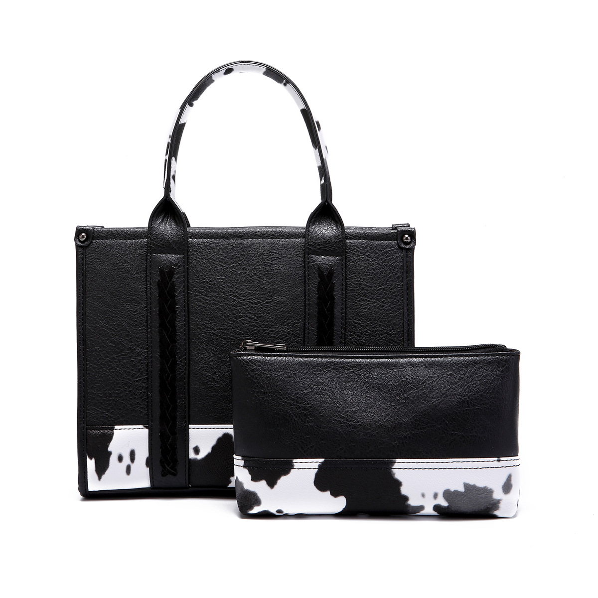 Cow Print Wide Tote