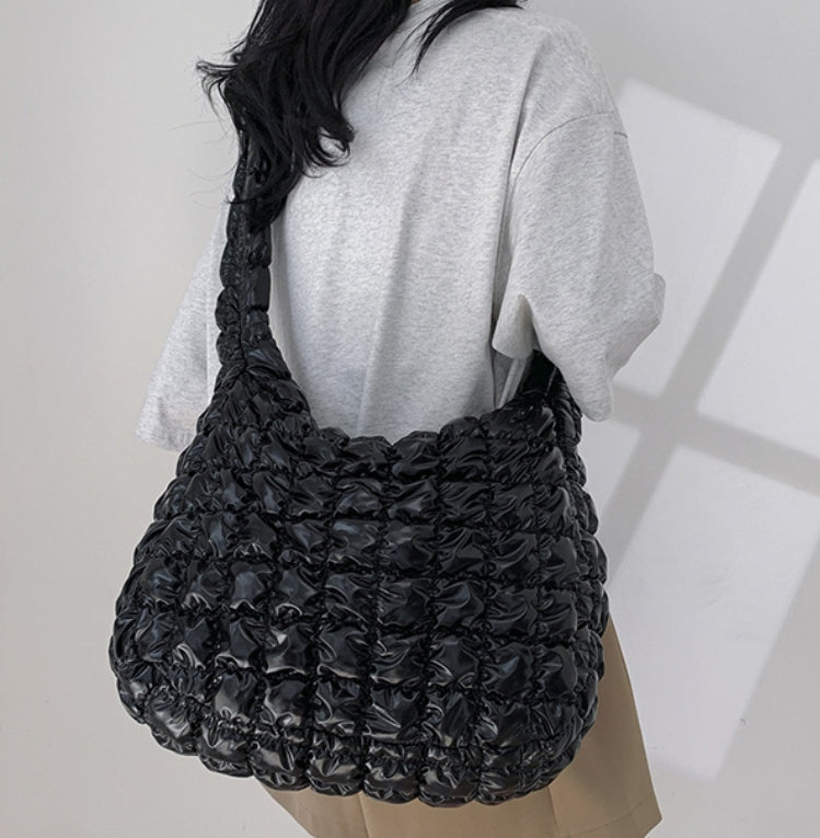 Pleated Cloud Puffer Crossbody Bag