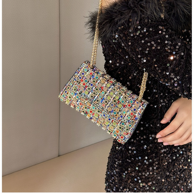 New European and American retro armpit bag, casual and fashionable rhinestone small bag, niche single shoulder bag, crossbody dinner bag