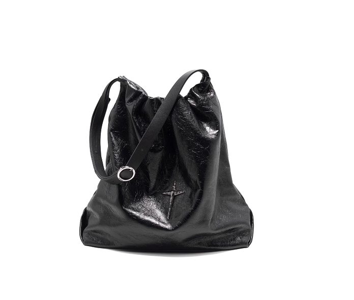 Unifine's new garbage bag bag, genuine leather shoulder crossbody tote bag, women's large capacity commuting hobo bag