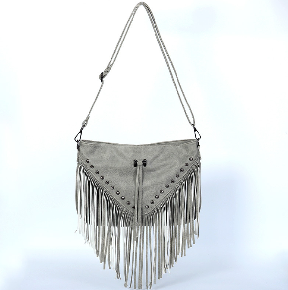 Riccci Stylish Rivet Tassel Crossbody Bag