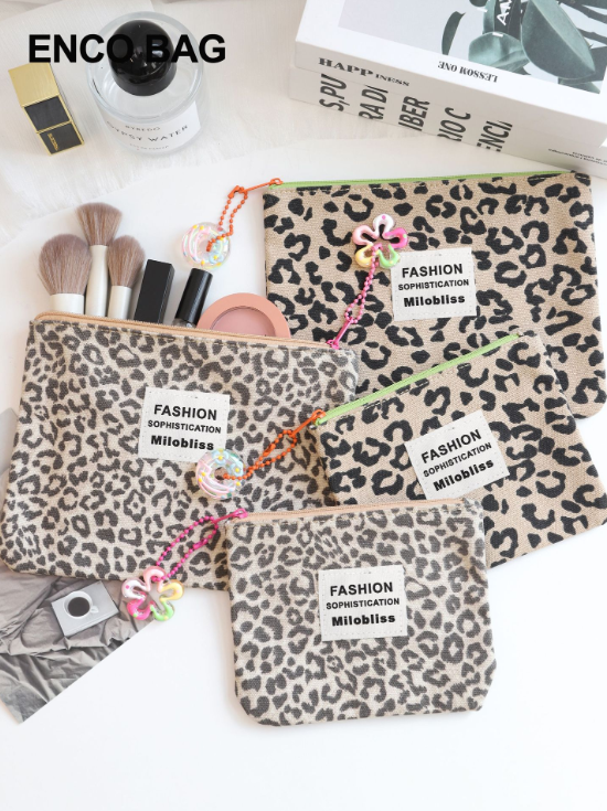 Small Leopard Canvas Coin Purse Wallet