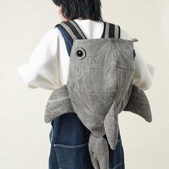 Funny Durable Schoolbag Large Shark Backpack