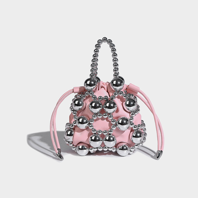 Fashionable and versatile exquisite hollow bead woven bag, bead bag, high-end handbag, crossbody bag