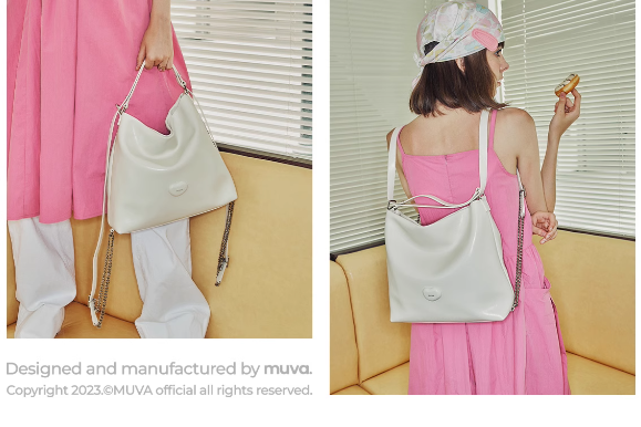 MUVA Lazy Style Tote Silver Backpack with High Quality and Large Capacity Commuter Bag