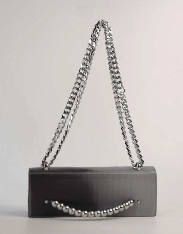 IUBALLET 3D Gradient Silver Small Square Bag Original Design Single Shoulder Crossbody Chain Bag