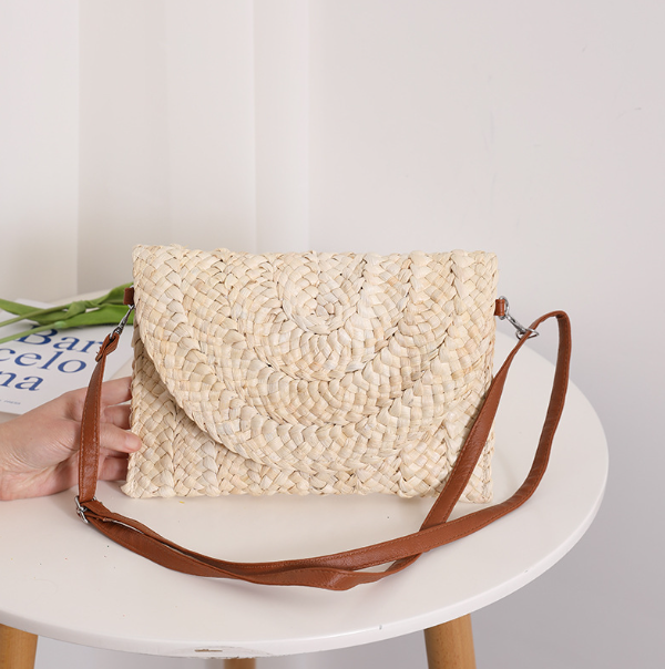 Forest Style Woven Beach Envelope Straw Bag