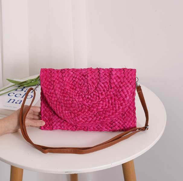 Forest Style Woven Beach Envelope Straw Bag