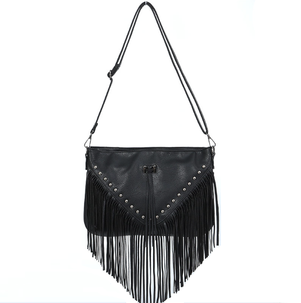 Riccci Stylish Rivet Tassel Crossbody Bag