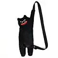 TB06 Independently designed black cat and monster original niche bag, cute and funny plush crossbody bag, embroidered armpit bag for women