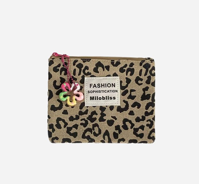 Small Leopard Canvas Coin Purse Wallet