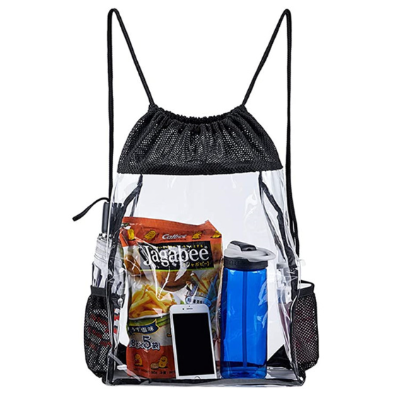 Fashionable PVC Transparent Waterproof Drawstring Backpack