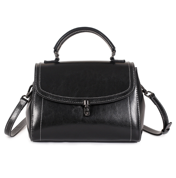 Premium Oil Wax Flap Genuine Leather Shoulder Bag