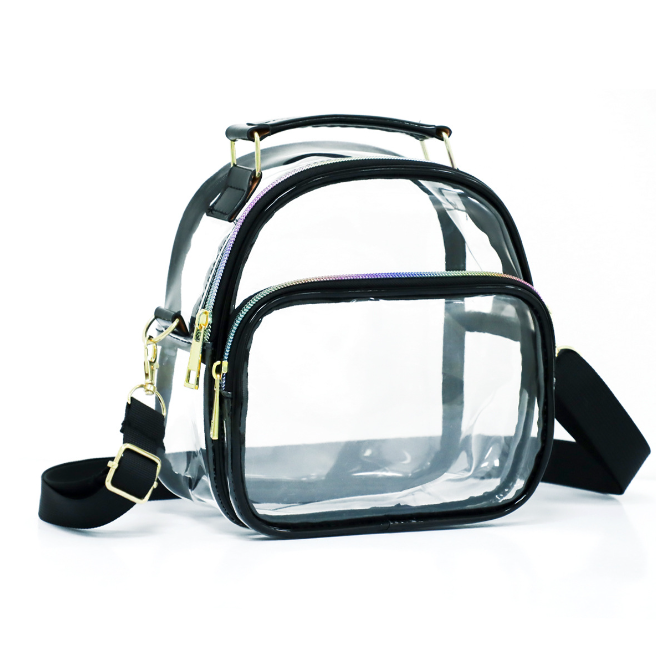 Small PVC Stadium Clear Crossbody Bag with Top Handle