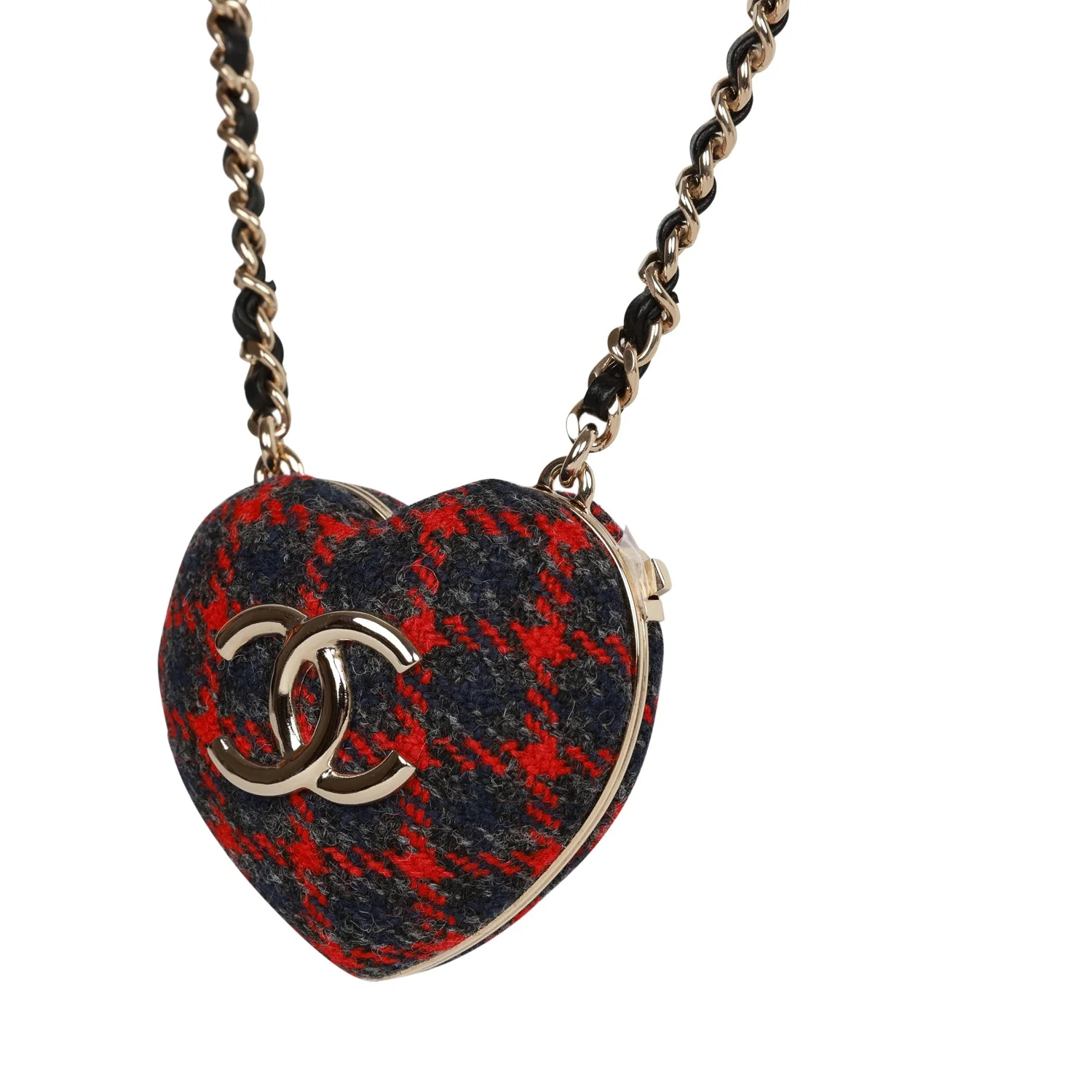 cc Locket Long Pendant Necklace Heart Shaped Purse