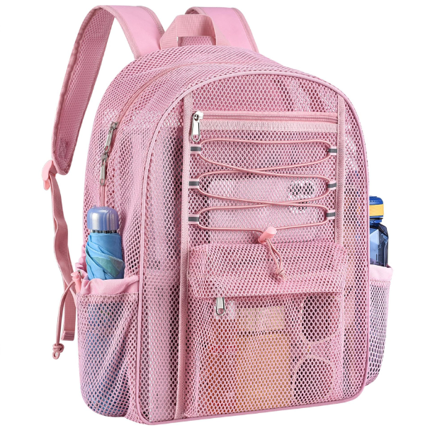 Mesh backpack, junior high school student ins, high-quality transparent backpack, men's outdoor backpack, Amazon explosion