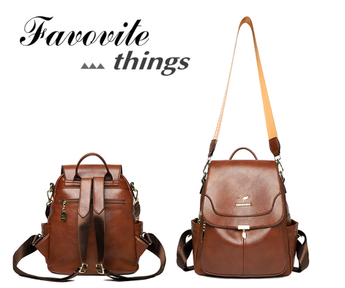 Travel Leather Ladies Backpack