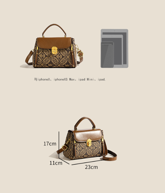 Retro Turn Lock Shoulder Bag