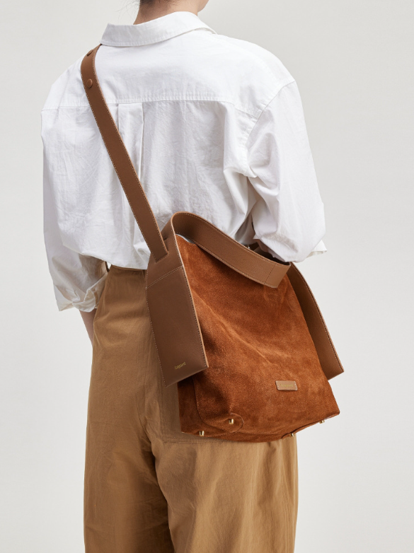 Songmont Cowhide Suede Hanging Tote Bag