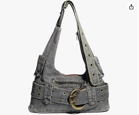 Riccci y2k Washed Jean Crossbody Bag