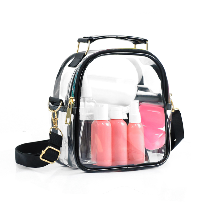 Small PVC Stadium Clear Crossbody Bag with Top Handle