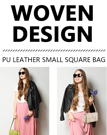 Mini Woven Leather Square Purse Crossbody