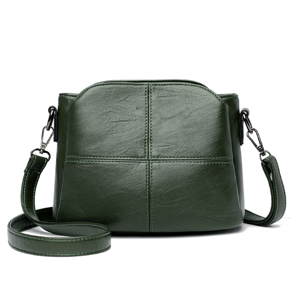 Soft Leather Casual Bucket Bag