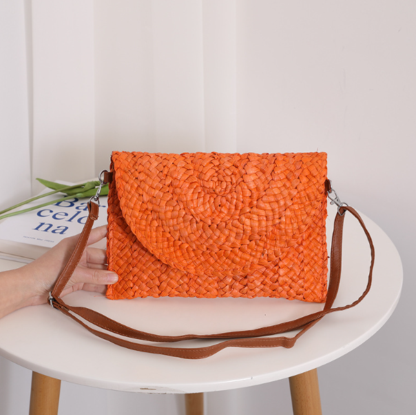 Forest Style Woven Beach Envelope Straw Bag