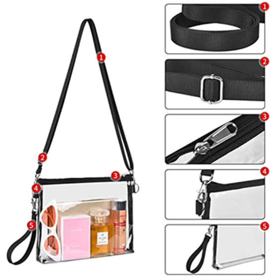 Small Organization Square Clear Crossbody Bag