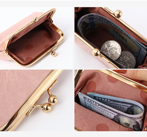 Lychee Leather Coin Clasp Purse