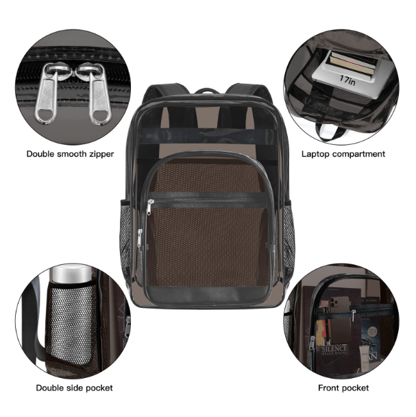 Outdoor sports backpack, new PVC transparent backpack, multi-layer compartment travel bag