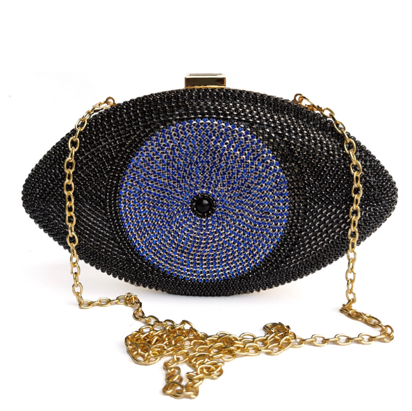 Eye Shape Luxury Crystal Clutch Halloween Purses