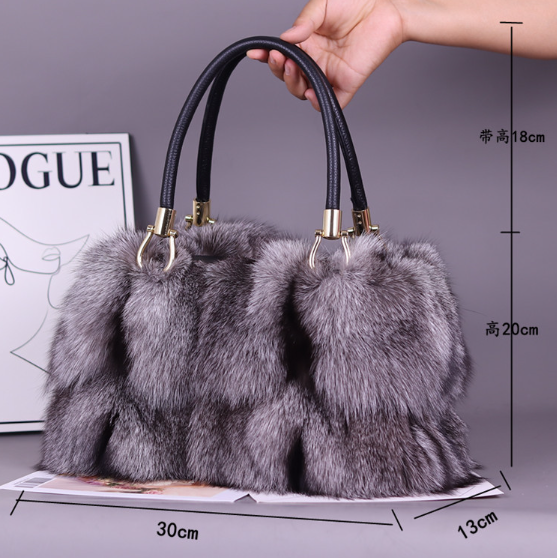 Autumn and winter fox fur bag, new fur bag, hand-held fur bag, popular Korean style single shoulder diagonal cross