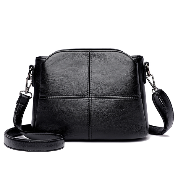 Soft Leather Casual Bucket Bag