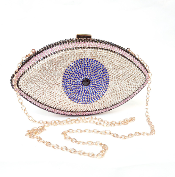 Eye Shape Luxury Crystal Clutch Halloween Purses