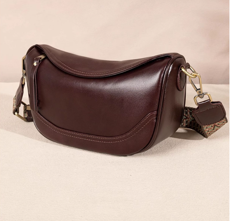 AL06 New trendy retro leather women's bag, fashionable crossbody bag, vegetable tanned cowhide shoulder bag