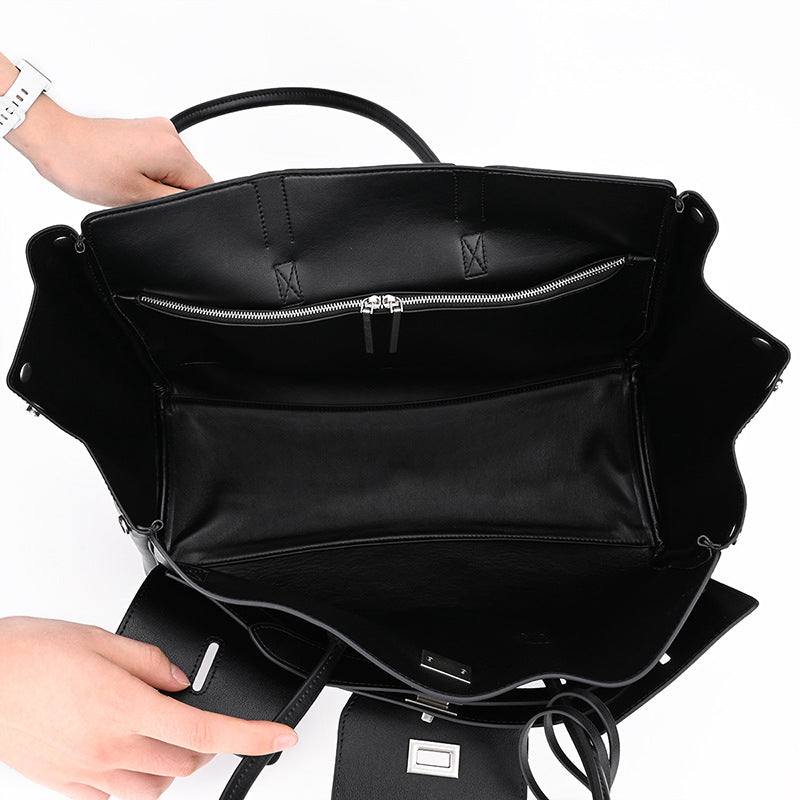 Bel Air XL Sophisticated Black Leather Tote