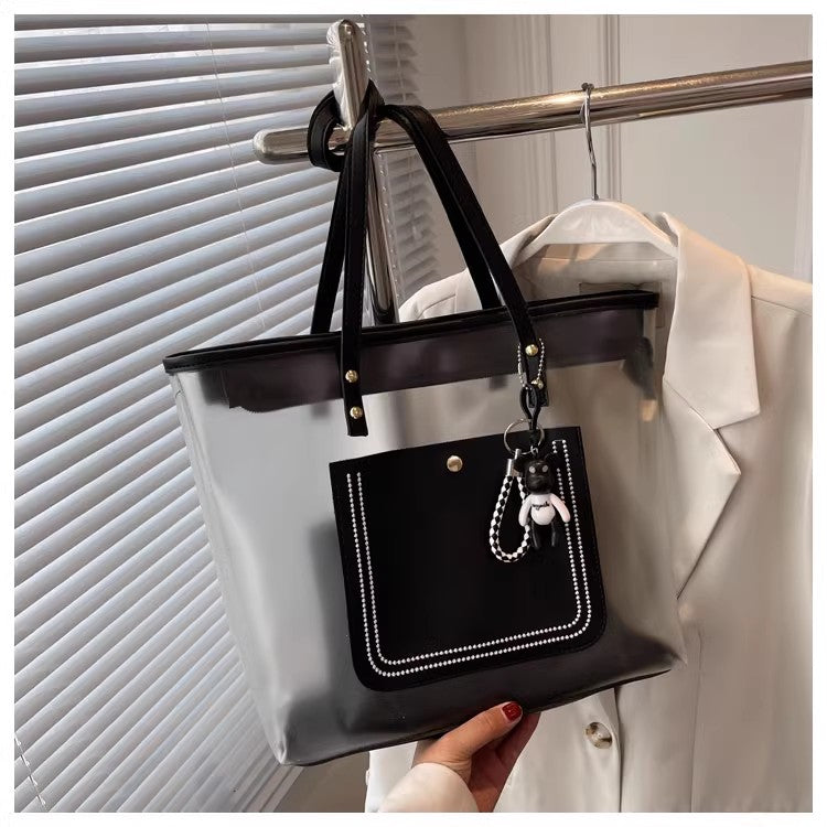 Large transparent tote bag