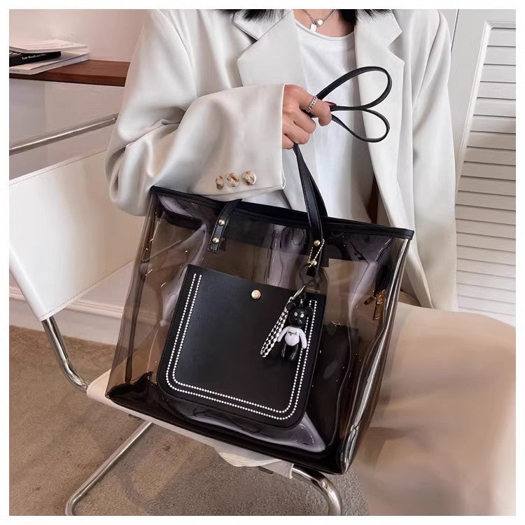 Large transparent tote bag