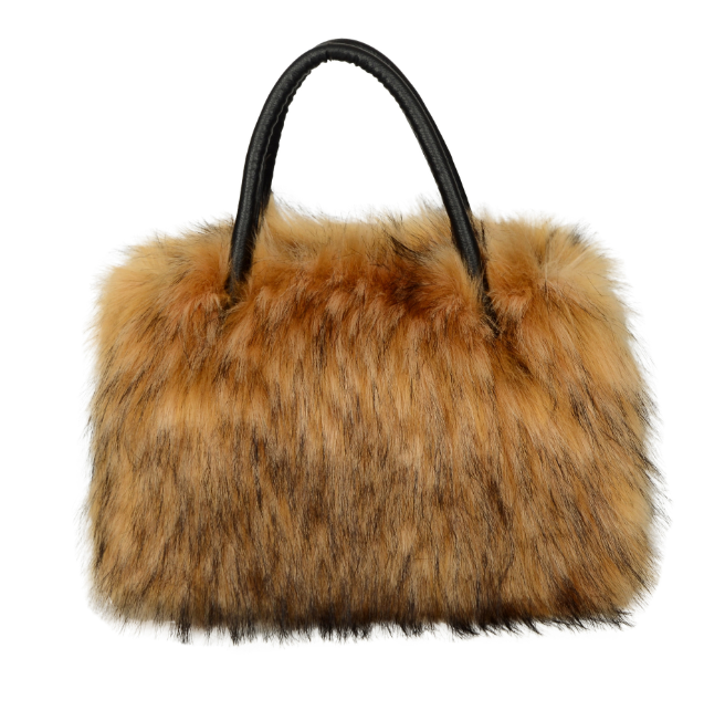 New European and American handbag for women, high-end sensory square plush bag, imitation fur raccoon fur handbag, large capacity