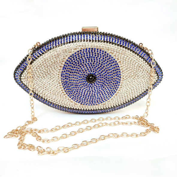 Eye Shape Luxury Crystal Clutch Halloween Purses