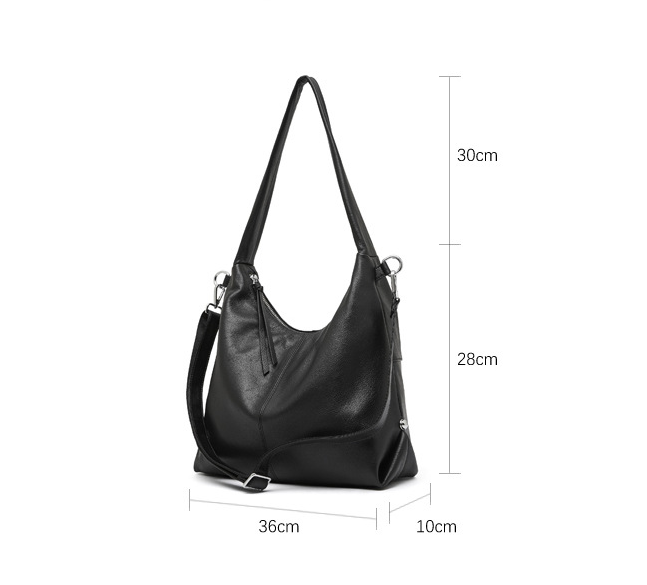 Real leather large capacity stylish new Korean version trendy fashion solid color casual commuting shoulder tote bag women's bag